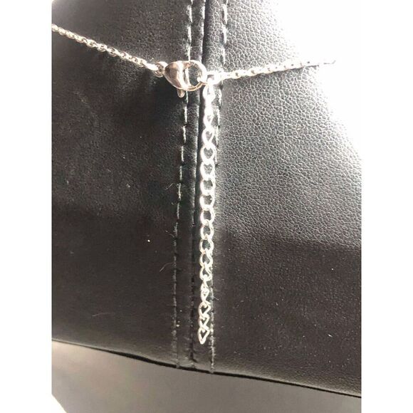 3521 Silvertone Steel North star compass Pendant necklace 18" - Picture 2 of 2